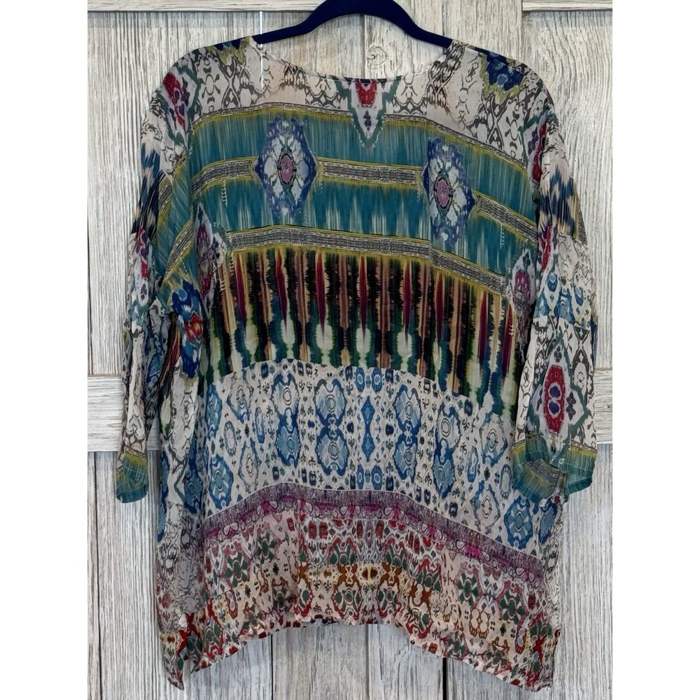 Johnny Was Blouse Tunic Top Cupra Rayon Multicolor Size Medium - Picture 4 of 4